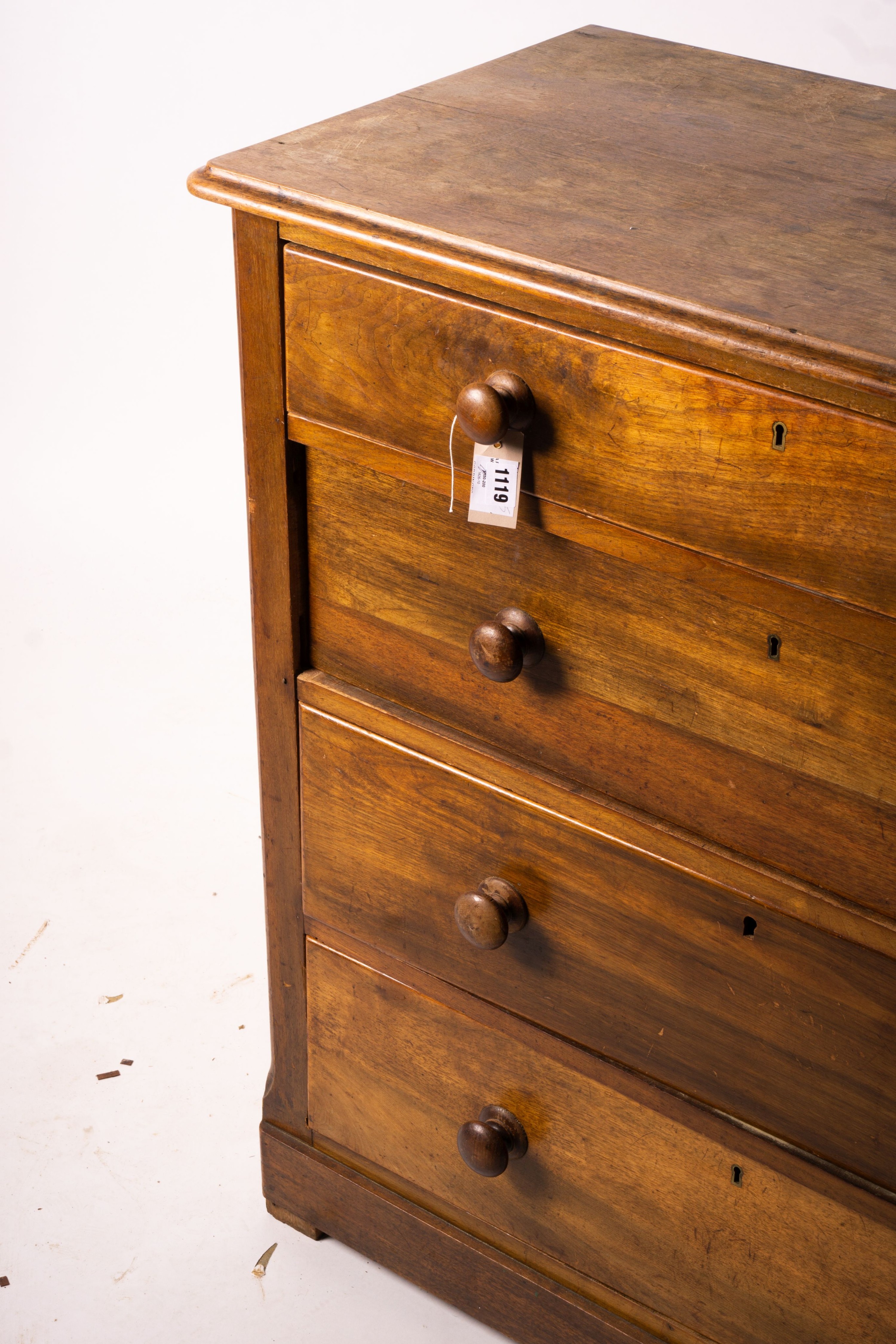 A pair of Victorian walnut chests, width 102cm, depth 49cm, height 99cm